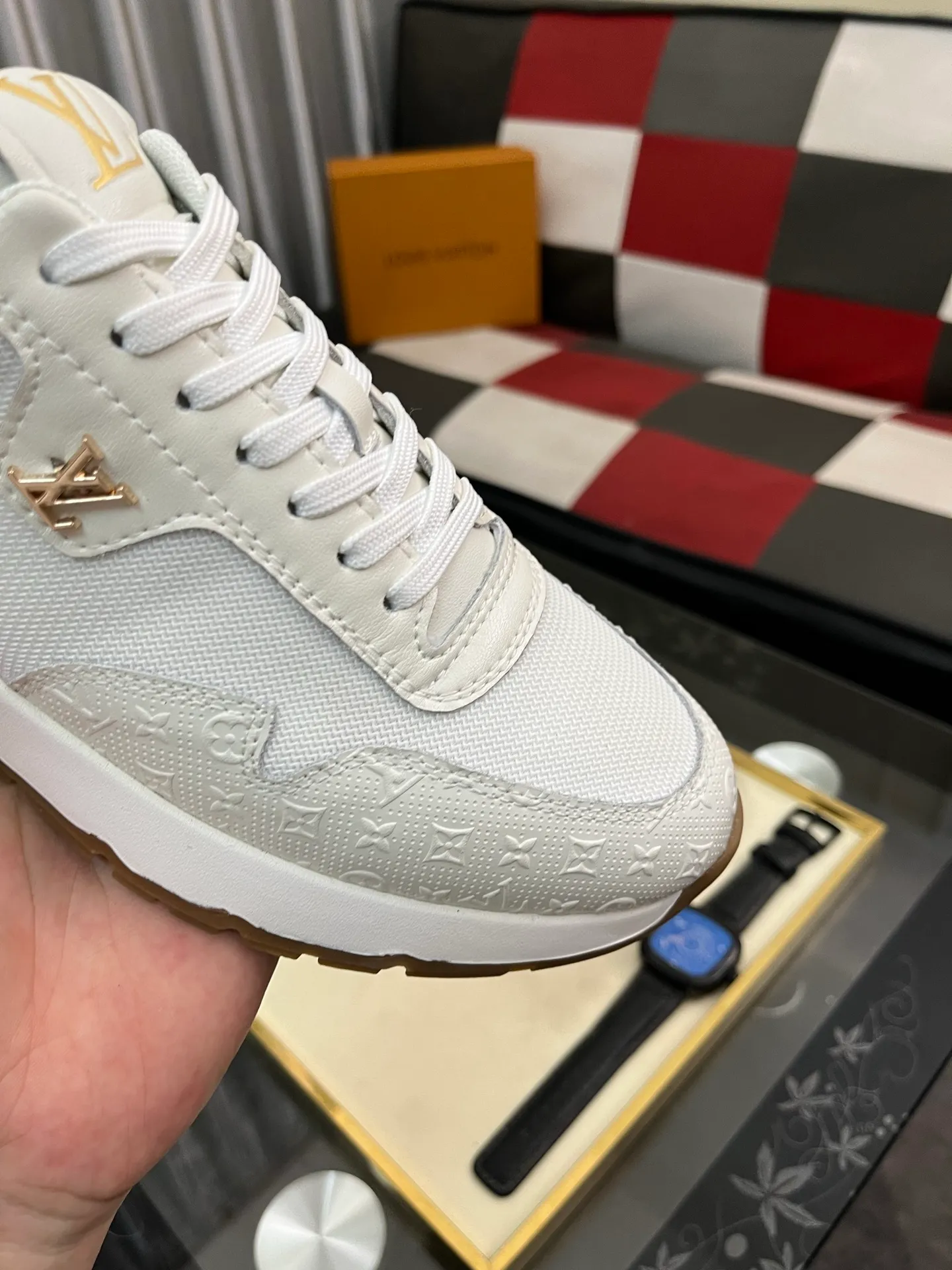Men's shoes 💰458⌚️⌚️[Louis Vuitton LV] Dad shoes are popular casual sports shoes with outsole, breathable and comfortable, easy to walk, trendy men's versatile fly woven epoxy with ➕leather lining➕Gucci's popular original outsole, sports and running style, super comfortable. Size 38-442️⃣Colors available